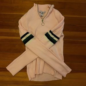 UO ribbed half zipped sweater